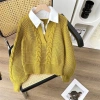 (GIAO TRƯỚC TẾT) Áo len thu đông cách điệu phối sơ mi trẻ trung năng động nữ KHOSI SP248 10