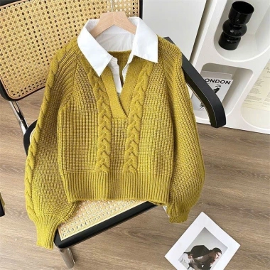 (GIAO TRƯỚC TẾT) Áo len thu đông cách điệu phối sơ mi trẻ trung năng động nữ KHOSI SP248 10 (GIAO TRƯỚC TẾT) Áo len thu đông cách điệu phối sơ mi trẻ trung năng động nữ KHOSI SP248 10