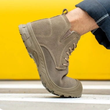 Giày Bảo Hộ Nam Cổ Cao Chống Đinh Cách Điện Leo Núi Khaki - Giá 259.000₫ 4