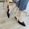 Giày bệt nữ mũi nhọn hở gót D.O 2.021 - búp bê vải gân đen Hàn Quốc, 209.000 VND 4