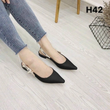 Giày bệt nữ mũi nhọn hở gót D.O 2.021 - búp bê vải gân đen Hàn Quốc, 209.000 VND 8
