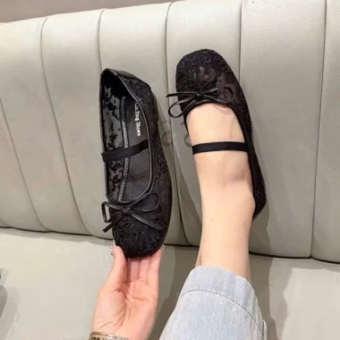 Giày bệt nữ ren hoa nơ xinh xắn - Mã 444 - Giá 108.000₫, giảm 17% 4