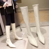 Giày boot cổ cao mũi nhọn gót vuông 5cm, ống dưới gối đen, đi du lịch - giảm giá 520k (BNCC42) 2