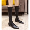 Giày boot cổ cao mũi nhọn gót vuông 5cm, ống dưới gối đen, đi du lịch - giảm giá 520k (BNCC42) 7