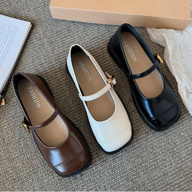 Giày Búp Bê Mary Jane Mũi Vuông Lolita Đế Cao 3cm Siêu Êm Dễ Phối Đồ MJ-26 151k