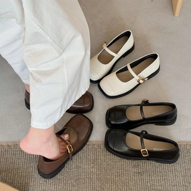 Giày Búp Bê Mary Jane Mũi Vuông Lolita Đế Cao 3cm Siêu Êm Dễ Phối Đồ MJ-26 151k