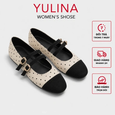 Giày Búp Bê NCSHOES Mũi tròn, quai ngang chấm bi, dễ thương, hot Tết 2.026 9 Giày Búp Bê NCSHOES Mũi tròn, quai ngang chấm bi, dễ thương, hot Tết 2.026 9