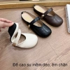Giày búp bê nữ đế mềm cao su, khuy oval, sục bệt, sẵn nhận trước Tết - 215k 2
