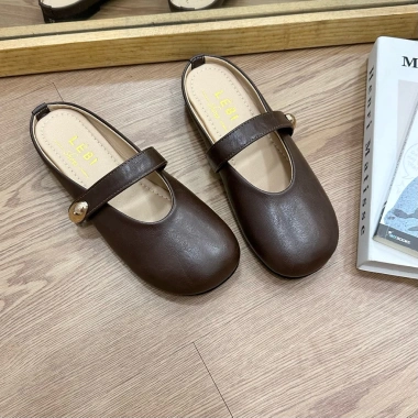 Giày búp bê nữ đế mềm cao su, khuy oval, sục bệt, sẵn nhận trước Tết - 215k 6