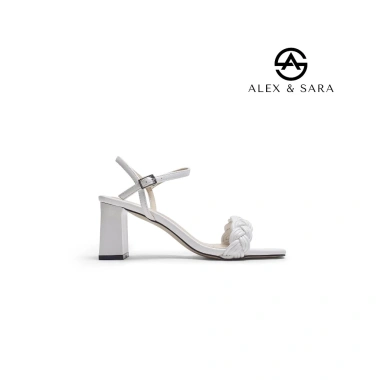 Giày cao gót Alex & Sara nữ đế vuông quai ngang tết dây 6cm - Giá ưu đãi 738.000đ