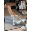 Giày cao gót đỏ 8cm Mary Jane đế vuông Tiểu Thư mùa đông - hàng sẵn, giảm còn 590k 5