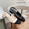 Giày cao gót slingback nữ 4cm DAZZLING SHOES mũi tròn, da lộn, khóa dây sau - 369k 3