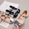Giày Da Bé Gái Colorblock Ballet Flats Chống Trơn Trượt Mùa Thu 2.025 - Thiết Kế Mary Jane Công Chúa Thanh Lịch Dự Tiệc