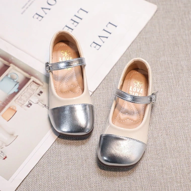 Giày Da Bé Gái Colorblock Ballet Flats Chống Trơn Trượt Mùa Thu 2.025 - Thiết Kế Mary Jane Công Chúa Thanh Lịch Dự Tiệc