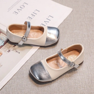 Giày Da Bé Gái Colorblock Ballet Flats Chống Trơn Trượt Mùa Thu 2.025 - Thiết Kế Mary Jane Công Chúa Thanh Lịch Dự Tiệc