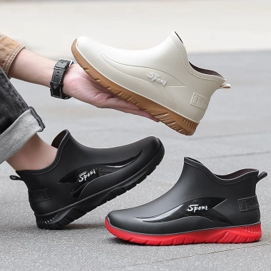 Giày đi mưa chống trượt, chống thấm nước size 37-43, ủng cao su ngắn, hàng nội địa Trung, thích hợp phượt giá 20.500 VND 5