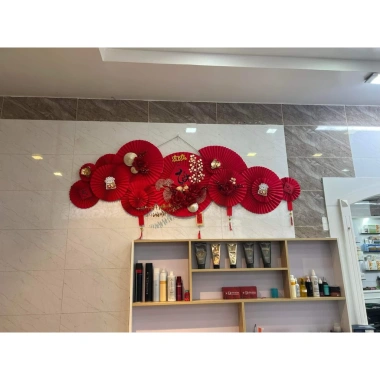 Giấy gấp sẵn Set làm quạt tết treo tường 1,2m x 65cm Giá rẻ 85.000 VNĐ 8