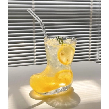 Giày Khởi Động Sáng Tạo Instagram, Ly Thủy Tinh Trong Suốt Cá Tính, Thích Nước Trái Cây và Bia, Giá 78.000₫