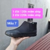 Giày lao động cổ cao bo chun không dây đen, đế cao su, phù hợp làm vườn & leo núi
