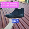 Giày lao động cổ cao bo chun không dây đen, đế cao su, phù hợp làm vườn & leo núi 2
