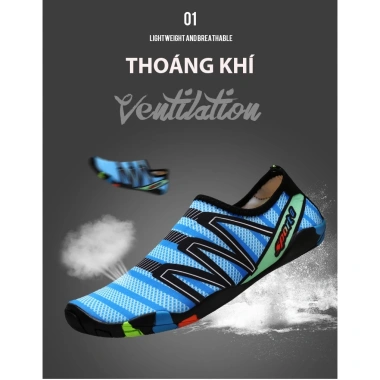 Giày Lội Nước 186 - Thoáng Khí, Siêu Nhẹ, Chống Trơn, Leo Núi, Chèo Thuyền - 119.000đ
