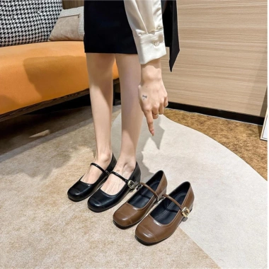 Giày Mary Jane Búp Bê Nữ Mũi Vuông Quai Dẹt Ngang Siêu Êm - Giá chỉ 185.000đ