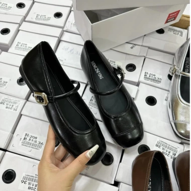 Giày Mary Jane Búp Bê Nữ Mũi Vuông Quai Dẹt Ngang Siêu Êm - Giá chỉ 185.000đ