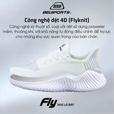 Giày Nam BELSPORTS FLY1 Full Black 150g Siêu Nhẹ Công Nghệ Dệt 4D và EVA Đàn Hồi Thoáng Khí Giá 378.999 VND 5