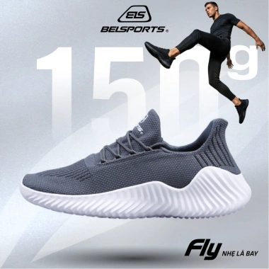 Giày Nam BELSPORTS FLY1 Full Black 150g Siêu Nhẹ Công Nghệ Dệt 4D và EVA Đàn Hồi Thoáng Khí Giá 378.999 VND 10