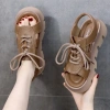 Giày nêm buộc dây nữ STEP & STYLE – Dép biển La Mã rỗng thời trang, chỉ 237.019₫