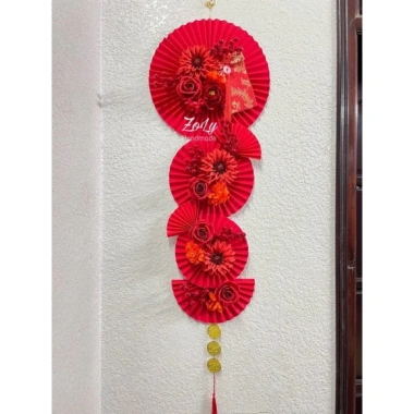 Giấy nhung đỏ gấp quạt có sẵn nếp gấp - Pháo giấy trang trí Tết, phụ kiện giá 6.990đ
