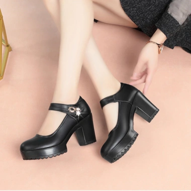 Giày nữ cao gót 10cm đế PU nhẹ, đính đá, size 34‑43, lịch sự cho trung niên 5 Giày nữ cao gót 10cm đế PU nhẹ, đính đá, size 34‑43, lịch sự cho trung niên 5