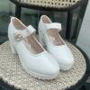 Giày nữ cao gót 10cm đế PU nhẹ, đính đá, size 34‑43, lịch sự cho trung niên 10