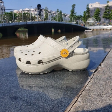 Giày Nữ Cross Clog Platform 5p Đế Cao Quảng Châu Giá 289k Tặng 10 Sticker
