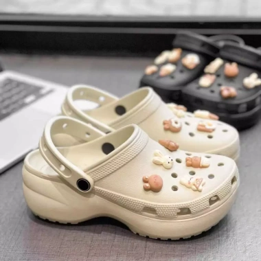Giày Nữ Cross Clog Platform 5p Đế Cao Quảng Châu Giá 289k Tặng 10 Sticker