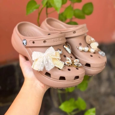 Giày Nữ Cross Clog Platform 5p Đế Cao Quảng Châu Giá 289k Tặng 10 Sticker