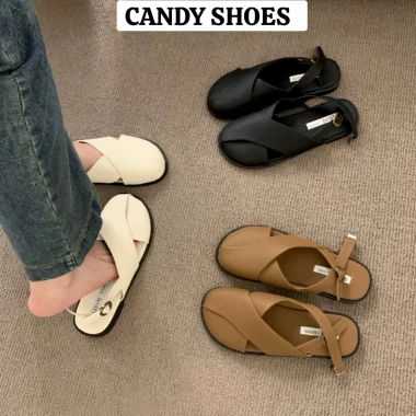 Giày quai hậu nữ sandal đế cao 2cm bít mũi da mềm đi chơi Hàn Quốc MS36 189.000₫