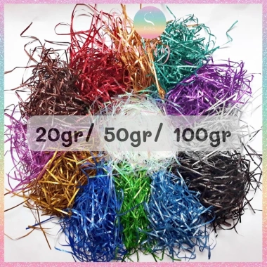 Giấy rơm kim tuyến 3mm - Raffia óng ánh lót hộp quà sang trọng cao cấp