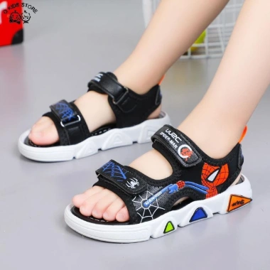 Giày Sandal Bé Trai LED Dạ Quang Đế Mềm Chống Trơn Trượt Thời Trang Hoạt Hình 4