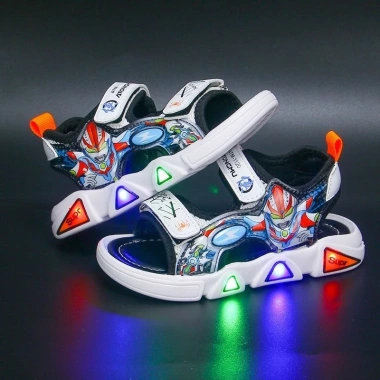 Giày Sandal Bé Trai LED Dạ Quang Đế Mềm Chống Trơn Trượt Thời Trang Hoạt Hình 7