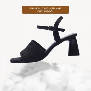 Giày Sandal Cao Gót Mũi Vuông Đen Thời Trang Tết 2.026 – Giá Ưu Đãi 345k 5