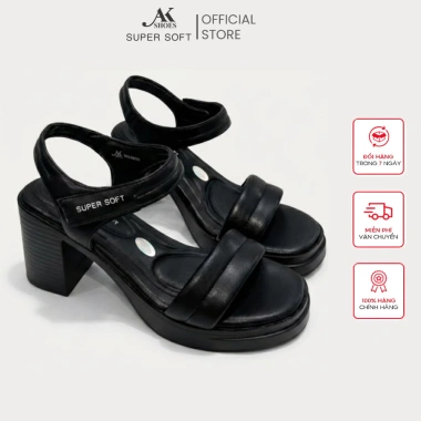 Giày Sandal Cao Gót Super Soft AK268 6P Đế Trụ Vững Chắc Lỗ Thoáng Khí 329k Đón Tết
