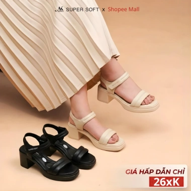 Giày Sandal Cao Gót Super Soft AK268 6P Đế Trụ Vững Chắc Lỗ Thoáng Khí 329k Đón Tết