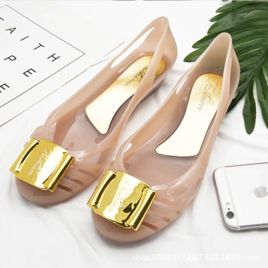 Giày sandal jelly nữ mùa hè Baotou nhựa PVC rỗng gót La Mã - Giá chỉ 234.756₫