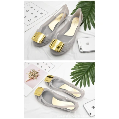 Giày sandal jelly nữ mùa hè Baotou nhựa PVC rỗng gót La Mã - Giá chỉ 234.756₫