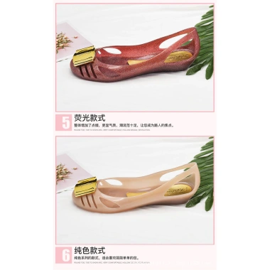 Giày sandal jelly nữ mùa hè Baotou nhựa PVC rỗng gót La Mã - Giá chỉ 234.756₫