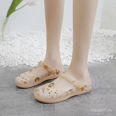 Giày Sandal Nữ Đế Mềm Lỗ Siêu Nhẹ Chống Trơn Trượt Jelly - Phong Cách Mùa Hè Du Lịch Đến Biển 199k-165k