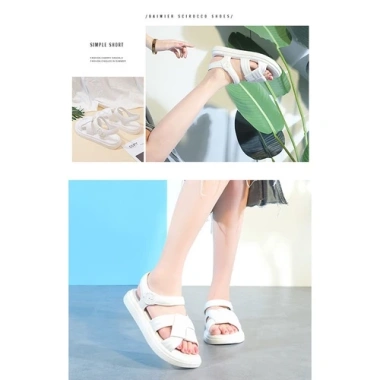 Giày sandal nữ đi học đế cao hiện đại trẻ trung Hàn Quốc đan vuông quai đế chuẩn