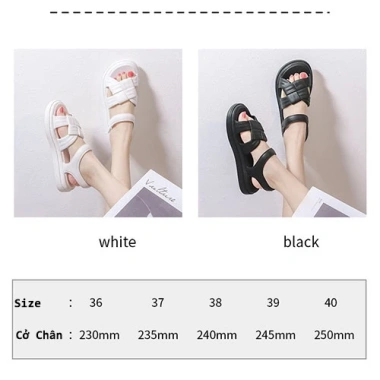 Giày sandal nữ đi học đế cao hiện đại trẻ trung Hàn Quốc đan vuông quai đế chuẩn 9 Giày sandal nữ đi học đế cao hiện đại trẻ trung Hàn Quốc đan vuông quai đế chuẩn 9