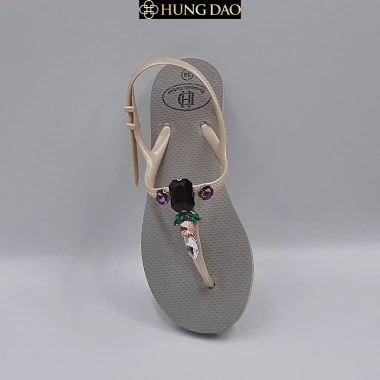 Giày sandal quai kẹp nữ đính đá xịn - Đế chống trượt, đa màu, 160k, du lịch 4